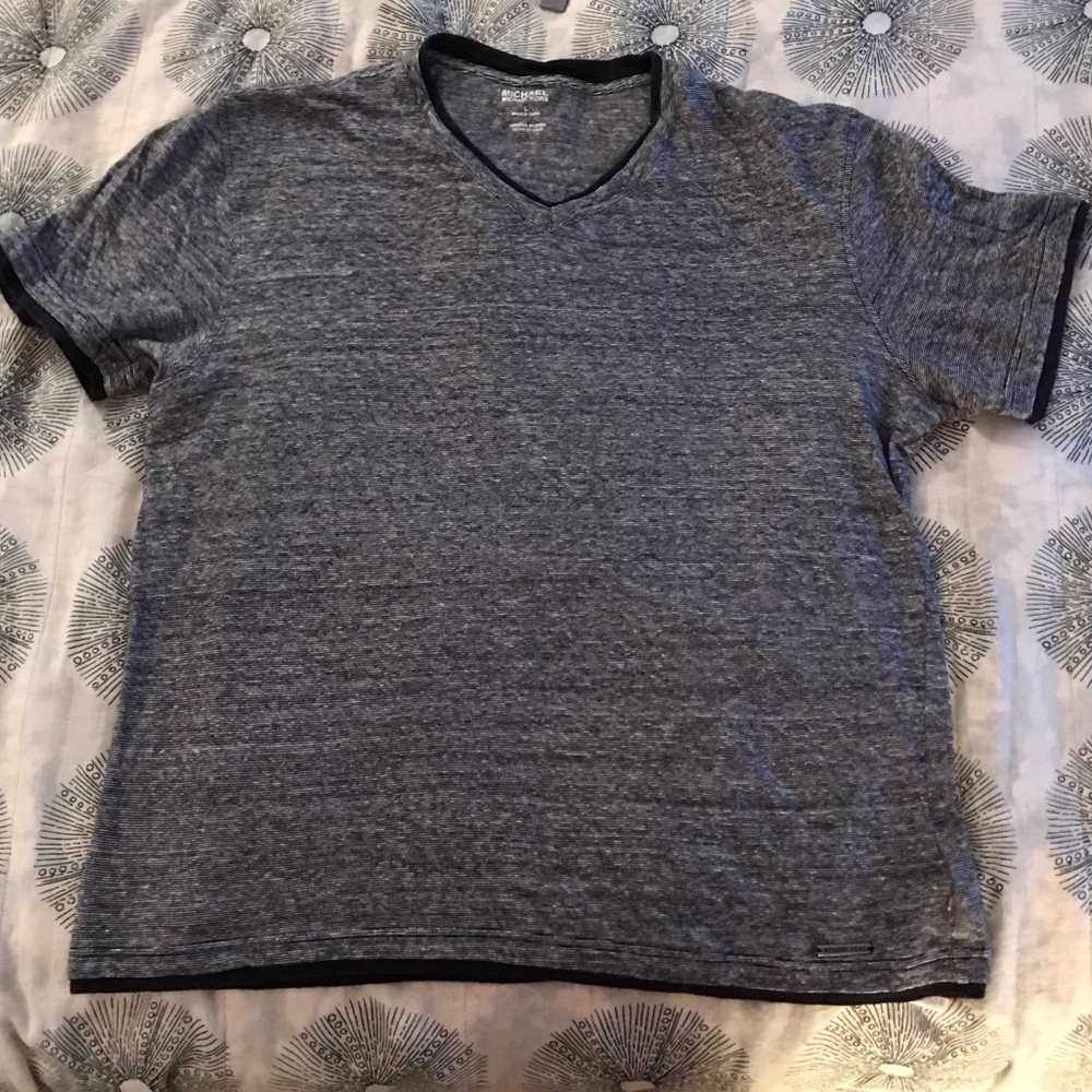 Michael Kors navy & white striped mens T-shirt